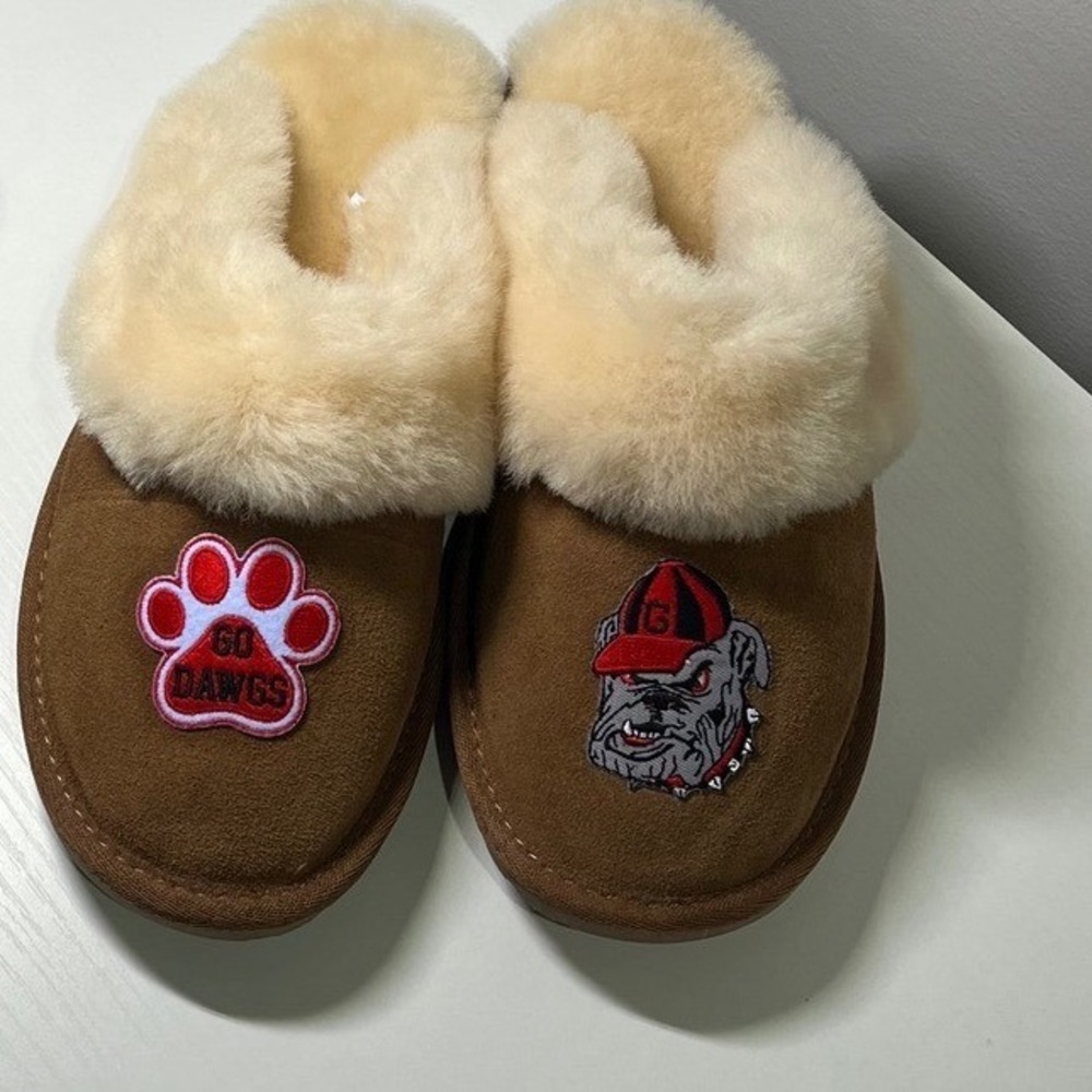 EMU Australia Jolie UGA Bulldogs Sheepskin Slippers‎ Women 10 Chestnut